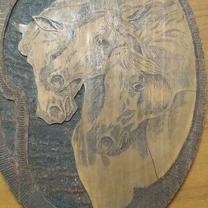 Flemish art, wood, vintage/antique pyrography